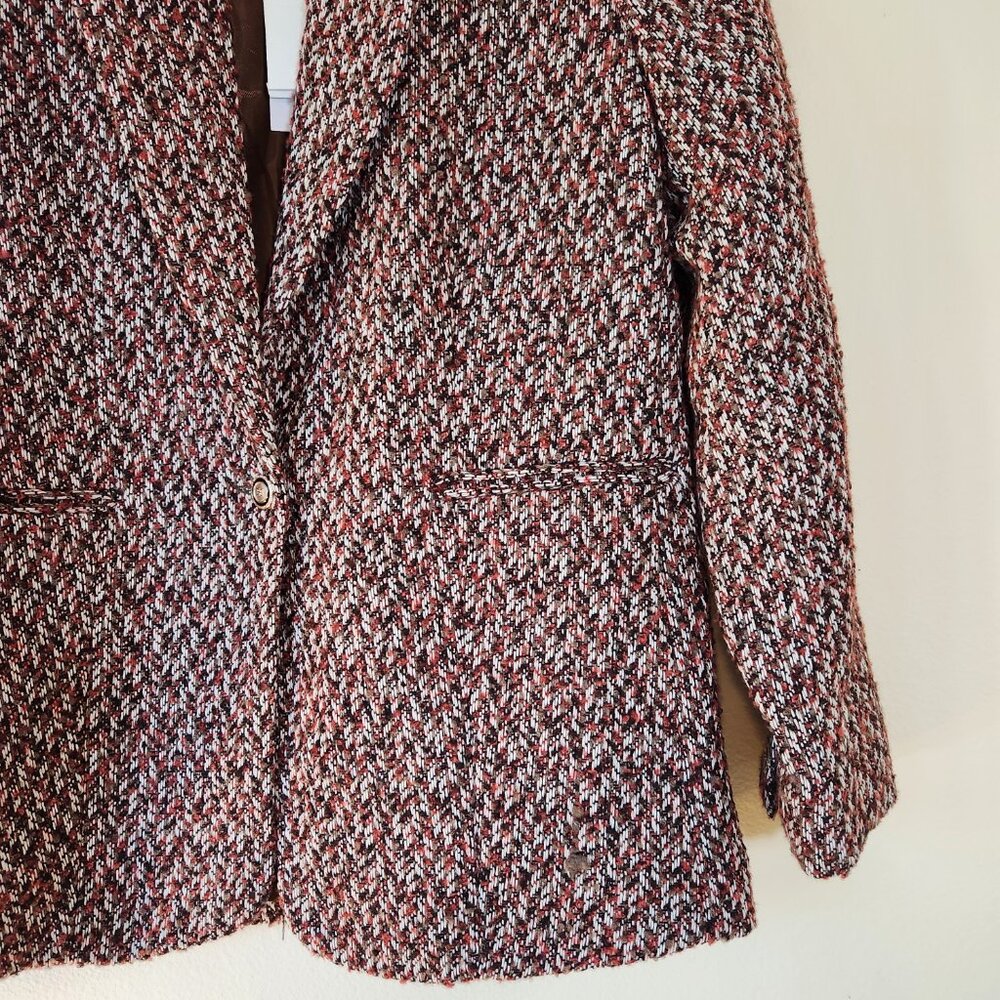 NWT Sam Edelman Willow Chevron Tweed Blazer Gardenia Autumn Small - Picture 3 of 16